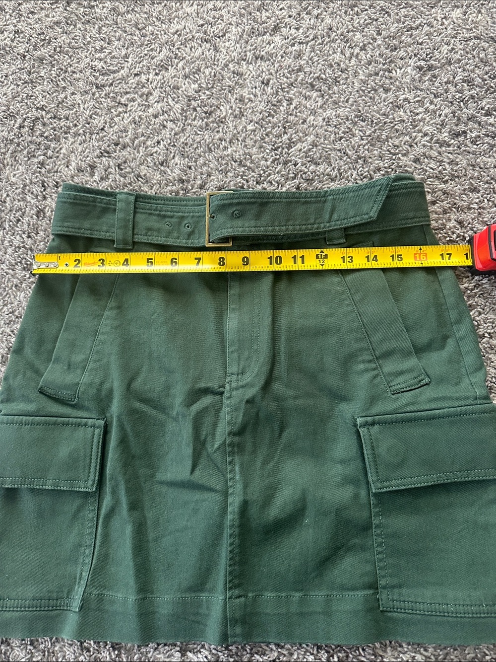 NWT LOFT Green Utility Skirt with Belt - Picture 3 of 5
